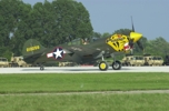 P-40 Warhawk taxies