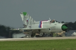 MiG-21 fighter engine firing